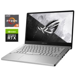 Игровой ультрабук Б-класс Asus ROG Zephyrus G14 GA401QM White / 14" (1920x1080) IPS / AMD Ryzen 9 5900HS (8 (16) ядер по 3.0 - 4.6 GHz) / 16 GB DDR4 / 512 GB SSD NVMe / nVidia GeForce RTX 3060, 6 GB GDDR6, 192-bit