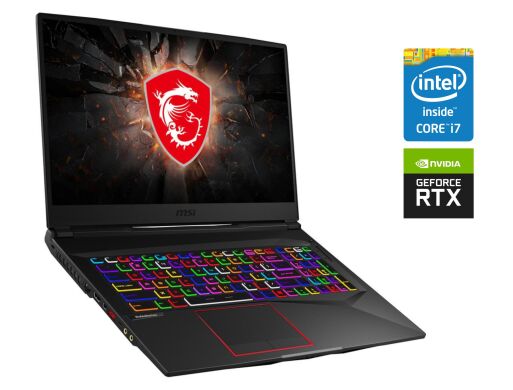 Игровой ноутбук MSI GE75 Raider 9SE / 17.3" (1920x1080) IPS / Intel Core i7-8750H (6 (12) ядер по 2.2 - 4.1 GHz) / 16 GB DDR4 / 480 GB SSD / nVidia GeForce RTX 2060, 6 GB GDDR6, 192-bit / WebCam / Win 10 Home Игровой ноутбук MSI GE75 Raider 9SE / 17.3" (1920x1080) IPS / Intel Core i7-8750H (6 (12) ядер по 2.2 - 4.1 GHz) / 16 GB DDR4 / 480 GB SSD / nVidia GeForce RTX 2060, 6 GB GDDR6, 192-bit / WebCam / Win 10 Home