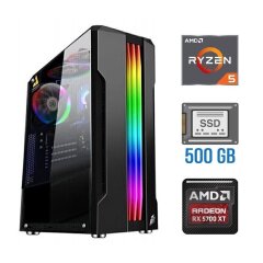 Ігровий ПК Tower / AMD Ryzen 5 4500 (6 (12) ядер по 3.6 - 4.1 GHz) NEW / 16 GB DDR4 NEW / 500 GB SSD NEW / AMD Radeon RX 5700 XT, 8 GB GDDR6, 256-bit