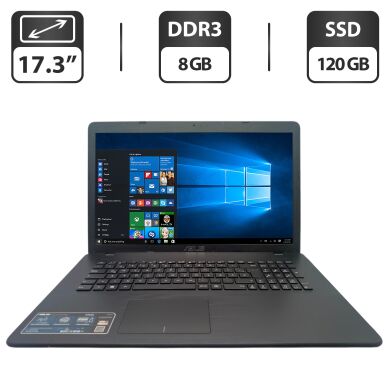 Ноутбук Asus F751S / 17.3” (1600x900) TN / Intel Celeron N3060 (2 ядра по 1.6 - 2.4 GHz) / 8 GB DDR3 / 120 GB SSD / Intel HD Graphics / WebCam / DVD-ROM Ноутбук Asus F751S / 17.3” (1600x900) TN / Intel Celeron N3060 (2 ядра по 1.6 - 2.4 GHz) / 8 GB DDR3 / 120 GB SSD / Intel HD Graphics / WebCam / DVD-ROM