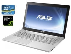 Ігровий ноутбук Asus N550J / 15.6" (1920x1080) TN / Intel Core i5-4200H (2 (4) ядра по 2.8 - 3.4 GHz) / 8 GB DDR3 / 256 GB SSD / nVidia GeForce GTX 850M, 2 GB DDR3, 128-bit / WebCam / DVD-ROM / Win 10 Home / АКБ не тримає
