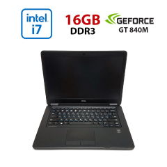 Ультрабук Б-класс Dell Latitude E7450 / 14" (1920x1080) IPS / Intel Core i7-5600U (2 (4) ядра по 2.6 - 3.2 GHz) / 16 GB DDR3 / 256 GB SSD / nVidia GeForce GT 840M, 2 GB DDR3, 64-bit / WebCam / Win 10 no Lic