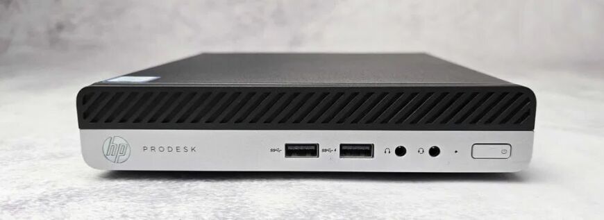 Неттоп HP ProDesk 400 G5 Mini USFF / Intel Core i3-9100T (4 ядра по 3.1 - 3.7 GHz) / 8 GB DDR4 / 128 GB SSD / Intel UHD Graphics 630 / Win 10 Pro