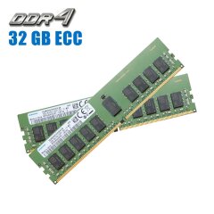 Комплект: Серверная оперативная память Samsung / 32 GB (2x16 GB) / 1Rx4 PC4-2400T / DDR4 ECC / 2400 MHz
