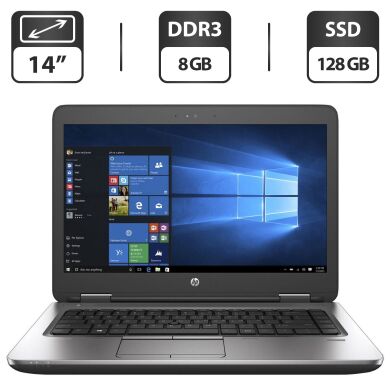 Ноутбук HP ProBook 645 G2 / 14" (1366x768) TN / AMD A10-8700B (4 ядра по 1.8 - 3.2 GHz) / 8 GB DDR3 / 128 GB SSD / AMD Radeon R6 Graphics / WebCam / Windows 10 Pro Ноутбук HP ProBook 645 G2 / 14" (1366x768) TN / AMD A10-8700B (4 ядра по 1.8 - 3.2 GHz) / 8 GB DDR3 / 128 GB SSD / AMD Radeon R6 Graphics / WebCam / Windows 10 Pro