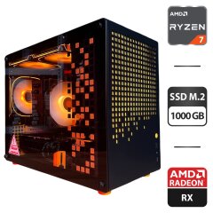 Сборка под заказ: новый игровой ПК Jonsbo Z20 Black/Orange Tower / AMD Ryzen 7 7700 (8 (16) ядер по 3.8 - 5.3 GHz) / 32 GB DDR5 / 1000 GB SSD M.2 / AMD Radeon RX 9070 XT, 16 GB GDDR6, 256-bit / 750W