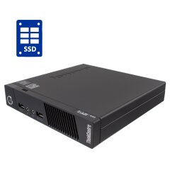 Неттоп Б-класс Lenovo ThinkCentre M93p Tiny USFF / Intel Pentium G3240T (2 ядра по 2.7 GHz) / 8 GB DDR3 / 128 GB SSD / Intel HD Graphics / Блок питания в комплекте