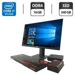 Комплект ПК: неттоп Asus Chromebox 3 Mini PC USFF / Intel Core i7-8550U (4 (8) ядра по 1.8 - 4.0 GHz) / 16 GB DDR4 / 240 GB SSD / Intel UHD Graphics 620 / Wi-Fi + Монитор Dell P2319H / 23" (1920x1080) IPS / USB-Hub, VGA, HDMI, DisplayPort