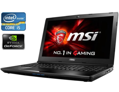 Игровой ноутбук MSI Classic CX62 6QD / 15.6" (1366x768) TN / Intel Core i5-6300HQ (4 ядра по 2.3 - 3.2 GHz) / 16 GB DDR4 / 500 GB SSD / nVidia GeForce 940MX, 2 GB DDR3, 64-bit / WebCam / DVD-ROM / Win 10 Home