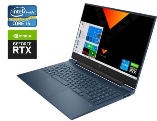 Игровой ноутбук HP Victus 16-d0023dx / 16.1" (1920x1080) IPS / Intel Core i5-11400H (6 (12) ядер по 2.2 - 4.5 GHz) / 8 GB DDR4 / 256 GB SSD / nVidia GeForce RTX 3050, 4 GB GDDR6, 128-bit / WebCam / Win 10 Home