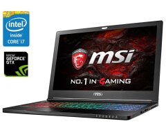 Игровой ноутбук Б-класс MSI GS63VR Stealth 6RF / 15.6" (1920x1080) IPS / Intel Core i7-6700HQ (4 (8) ядра по 2.6 - 3.5 GHz) / 16 GB DDR4 / 512 GB SSD / nVidia GeForce GTX 1060, 6 GB GDDR5, 192-bit / WebCam