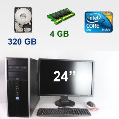 HP 8000 Tower / Intel Core 2 Duo E8400 (2 ядра по 3.0 GHz) / 4 GB RAM / 320 GB HDD + HP Z24I / 24" (1920x1200) AH-IPS LED / DVI, USB, VGA, DisplayPort
