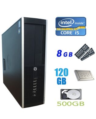 HP Compaq 6300 Pro SFF / Intel Core i5-2400 (4 ядра по 3.1-3.4GHz) / 8 GB DDR3 / 120 GB SSD NEW+500 GB HDD / USB 3.0