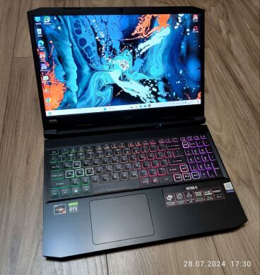 Игровой ноутбук Acer Nitro 5 AN515-46 / 15.6" (1920x1080) IPS / AMD Ryzen 7 5800H (8 (16) ядер по 3.2 - 4.4 GHz) / 16 GB DDR4 / 512 GB SSD M.2 / nVidia GeForce RTX 3070, 8 GB GDDR6, 256-bit / WebCam