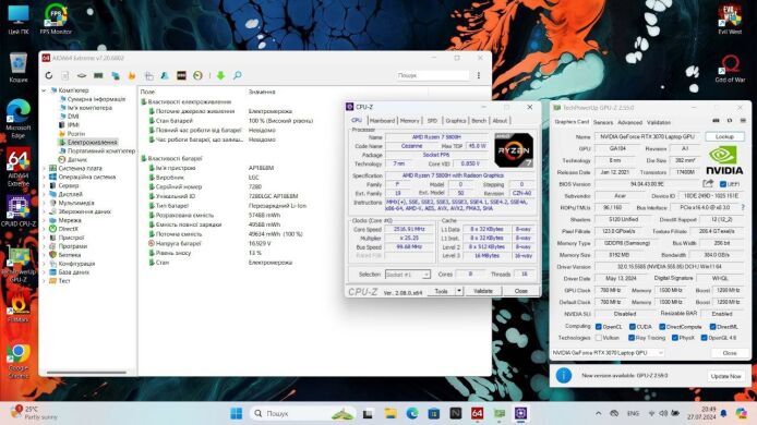 Игровой ноутбук Acer Nitro 5 AN515-46 / 15.6" (1920x1080) IPS / AMD Ryzen 7 5800H (8 (16) ядер по 3.2 - 4.4 GHz) / 16 GB DDR4 / 512 GB SSD M.2 / nVidia GeForce RTX 3070, 8 GB GDDR6, 256-bit / WebCam