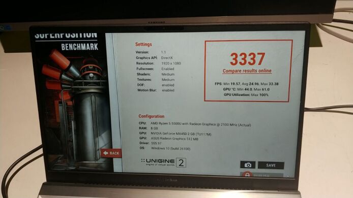 Ігровий ноутбук Asus ZenBook 14 Q408UG / 14" (1920x1080) IPS / AMD Ryzen 5 5500U (6 (12) ядер по 2.1 - 4.0 GHz) / 8 GB DDR4 / 512 GB SSD / nVidia GeForce MX450, 2 GB GDDR5, 64-bit / WebCam