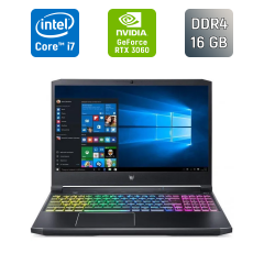 Ігровий ноутбук Б-клас Acer Predator Helios PH315-54 / 15.6" (1920x1080) IPS / Intel Core i7-11800H (8 (16) ядер по 2.3 - 4.6 GHz) / 16 GB DDR4 / 512 GB SSD / nVidia GeForce RTX 3060, 6 GB GDDR6, 192-bit / WebCam / Windows 11