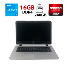 Ігровий ноутбук HP ProBook 470 G3 / 17.3" (1920x1080) IPS / Intel Core i5-6200U (2 (4) ядра по 2.3 - 2.8 GHz) / 16 GB DDR4 / 240 GB SSD / AMD Radeon R7 M340, 2 GB DDR3, 64-bit / WebCam