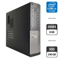 Компьютер Dell OptiPlex 790 Desktop / Intel Core i5-2400 (4 ядра по 3.1 - 3.4 GHz) / 8 GB DDR3 / 240 GB SSD / Intel HD Graphics 2000 / DVD-ROM / VGA