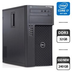 Компьютер Dell Precision T1700 Tower / Intel Core i7-4790 (4 (8) ядра по 3.6 - 4.0 GHz) / 32 GB DDR3 / 240 GB SSD NEW / Intel HD Graphics 4600 / DVD-ROM