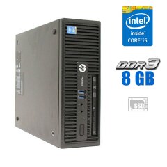 Комп'ютер HP ProDesk 400 G2.5 SFF / Intel Core i5-4590S (4 ядра по 3.0 - 3.7 GHz) / 8 GB DDR3 / 240 GB SSD / Intel HD Graphics 4600 / DVD-ROM / Windows 10