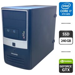 Компьютер NoName Tower / Intel Core i7-6700 (4 (8) ядра по 3.4 - 4.0 GHz) / 16 GB DDR4 / 240 GB SSD / nVidia GeForce GTX 1050 Ti, 4 GB GDDR5, 128-bit