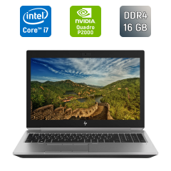 Мобільна робоча станція Б-клас HP zBook 15 G5 / 15.6" (1920x1080) IPS / Intel Core i7-8750H (6 (12) ядер по 2.2 - 4.1 GHz) / 16 GB DDR4 / 480 GB SSD / nVidia Quadro P2000, 4 GB GDDR5, 128-bit / WebCam / Fingerprint