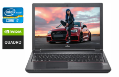 Мобільна робоча станція Fujitsu Celsius H7510 / 15.6" (1920x1080) IPS / Intel Core i7-10850H (6 (12) ядер по 2.7 - 5.1 GHz) / 32 GB DDR4 / 512 GB SSD / nVidia Quadro T1000, 4 GB GDDR6, 128-bit / WebCam / HDMI / Windows 10