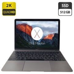 Нетбук Apple MacBook A1534 9,1 (Early-2016) / 12" (2304x1440) IPS / Intel Core m5-6Y54 (2 (4) ядра по 1.1 - 2.7 GHz) / 8 GB DDR3 / 512 GB SSD / Intel Iris Graphics 515 / WebCam / MacOS