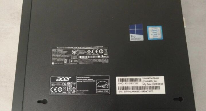 Неттоп Acer Veriton N4640G / Intel Core i5-6400T (4 ядра по 2.2 - 2.8 GHz) / 16 GB DDR4 / 128 GB SSD+500 GB HDD