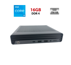 Неттоп HP EliteDesk 800 G6 DM USFF / Intel Core i5-10500 (6 (12) ядер по 3.1 - 4.5 GHz) / 16 GB DDR4 / 256 GB SSD / Intel HD Graphics 630