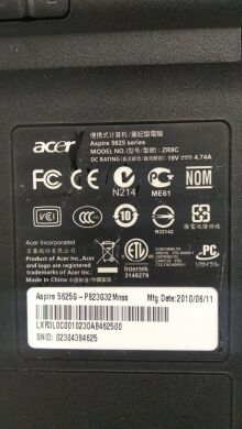 Ноутбук Acer Aspire 5625G / 15.6" (1366x768) TN / AMD Phenom II X3 P820 (3 ядра по 1.8 GHz) / 4 GB DDR3 / 320 GB HDD / AMD Radeon HD 5650 Graphics / DVD-ROM Ноутбук Acer Aspire 5625G / 15.6" (1366x768) TN / AMD Phenom II X3 P820 (3 ядра по 1.8 GHz) / 4 GB DDR3 / 320 GB HDD / AMD Radeon HD 5650 Graphics / DVD-ROM