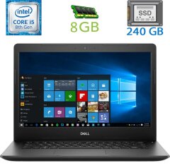 Ноутбук Б-класс Dell Latitude 3590 / 15.6" (1366x768) TN / Intel Core i5-8250U (4 (8) ядра по 1.6 - 3.4 GHz) / 8 GB DDR4 / 240 GB SSD / Intel UHD Graphics 620 / WebCam / USB 3.1 / HDMI