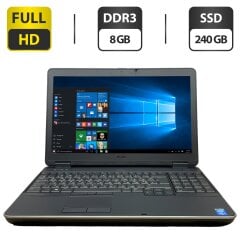 Ноутбук Б-класс Dell Latitude E6540 / 15.6" (1920x1080) IPS / Intel Core i5-4310M (2 (4) ядра по 2.7 - 3.4 GHz) / 8 GB DDR3 / 240 GB SSD / Intel HD Graphics 4600 / WebCam