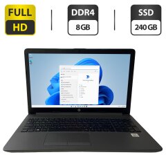 Ноутбук Б-класс HP 250 G7 / 15.6" (1920x1080) TN / Intel Core i5-1035G1 (4 (8) ядра по 1.0 - 3.6 GHz) / 8 GB DDR4 / 240 GB SSD / Intel UHD Graphics / WebCam / HDMI