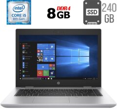 Ноутбук Б-клас HP ProBook 640 G5 / 14" (1920x1080) IPS / Intel Core i5-8265U (4 (8) ядра по 1.6 - 3.9 GHz) / 8 GB DDR4 / 240 GB SSD / Intel UHD Graphics 620 / WebCam / Fingerprint / USB 3.1 / HDMI