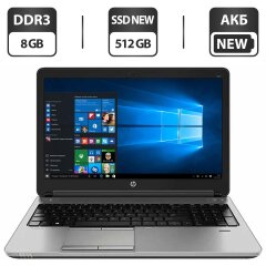 Ноутбук Б-класс HP ProBook 650 G1 / 15.6" (1366x768) TN / Intel Core i5-4300M (2 (4) ядра по 2.6 - 3.3 GHz) / 8 GB DDR3 / 512 GB SSD NEW / Intel HD Graphics 4600 / WebCam / HDMI / АКБ NEW / Windows 10 Pro