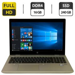 Ноутбук Б-клас HP ProBook 650 G4 / 15.6" (1920x1080) IPS / Intel Core i5-8250U (4 (8) ядра по 1.6 - 3.4 GHz) / 16 GB DDR4 / 240 GB SSD / Intel HD Graphics 620 / WebCam / Windows 10 Pro