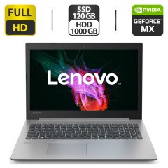 Ноутбук Б-клас Lenovo IdeaPad 330-15IKB / 15.6" (1920x1080) TN / Intel Core i3-7020U (2 (4) ядра по 2.3 GHz) / 8 GB DDR4 / 120 GB SSD + 1000 GB HDD / nVidia GeForce MX110, 2 GB GDDR5, 64-bit / WebCam / Card Reader