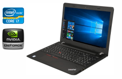 Ноутбук Б-клас Lenovo ThinkPad E570 / 15.6'' (1920x1080) IPS / Intel Core i7-6500U (2 (4) ядра по 2.5 - 3.1 GHz) / 16 GB DDR4 / 480 GB SSD / nVidia GeForce 940MX, 2 GB GDDR5, 64-bit / WebCam / Fingerprint
