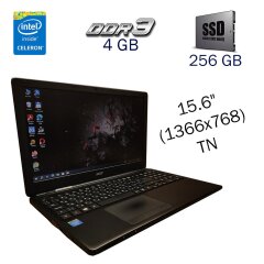 Ноутбук Б клас Acer Aspire E1-510 / 15.6" (1366x768) TN / Intel Celeron N2920 (4 ядра по 1.86 - 2.0 GHz) / 4 GB DDR3 / 256 GB SSD / Intel HD Graphics Atom Z3700 / WebCam
