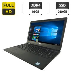 Ноутбук Dell Latitude 5580 / 15.6" (1920x1080) IPS / Intel Core i5-7200U (2 (4) ядра по 2.5 - 3.1 GHz) / 16 GB DDR4 / 240 GB SSD M.2 / Intel HD Graphics 620 / WebCam