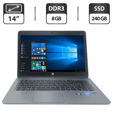 Ноутбук HP EliteBook Folio 1040 G1 / 14" (1600x900) TN / Intel Core i5-4200U (2 (4) ядра по 1.6 - 2.6 GHz) / 8 GB DDR3 / 240 GB SSD / Intel HD Graphics 4400 / WebCam