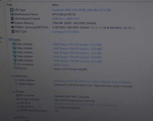 Ноутбук HP ProBook 645 G2 / 14" (1366x768) TN / AMD A10-8700B (4 ядра по 1.8 - 3.2 GHz) / 8 GB DDR3 / 128 GB SSD / AMD Radeon R6 Graphics / WebCam / Windows 10 Pro Ноутбук HP ProBook 645 G2 / 14" (1366x768) TN / AMD A10-8700B (4 ядра по 1.8 - 3.2 GHz) / 8 GB DDR3 / 128 GB SSD / AMD Radeon R6 Graphics / WebCam / Windows 10 Pro