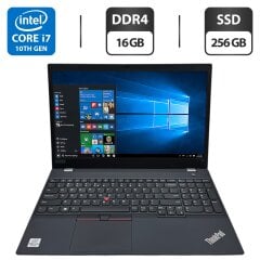 Ноутбук Lenovo ThinkPad T15 Gen1 / 15.6" (1920x1080) IPS / Intel Core i7-10610U (4 (8) ядра по 1.8 - 4.9 GHz) / 16 GB DDR4 / 256 GB SSD / Intel UHD Graphics / WebCam