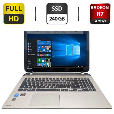 Ноутбук Toshiba Satellite L50-B / 15.6" (1920x1080) IPS / Intel Core i5-4210U (2 (4) ядра по 1.7 - 2.7 GHz) / 8 GB DDR3 / 240 GB SSD / AMD Radeon R7 M260, 2 GB GDDR3, 64-bit / WebCam Ноутбук Toshiba Satellite L50-B / 15.6" (1920x1080) IPS / Intel Core i5-4210U (2 (4) ядра по 1.7 - 2.7 GHz) / 8 GB DDR3 / 240 GB SSD / AMD Radeon R7 M260, 2 GB GDDR3, 64-bit / WebCam