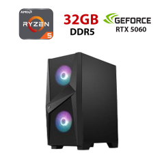 Новый игровой ПК Stalker Mag Forge 100R Tower / AMD Ryzen 5 8400F (6 (12) ядер по 4.2 - 4.7 GHz) / 32 GB DDR5 / 960 GB SSD / nVidia GeForce RTX 5060, 8 GB GDDR7, 128-bit