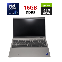 Новий ультрабук Dell Latitude 3590 / 15.6" (1920x1080) IPS / Intel Core Ultra 7 155U (12 (14) ядер по 1.7 - 4.8 GHz) / 16 GB DDR5 / 1000 GB SSD / nVidia RTX 500 Ada Generation, 4 GB GDDR6, 64-bit / WebCam