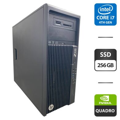 Робоча станція HP Workstation Z230 Tower / Intel Core i7-4770K (4 (8) ядра по 3.5 - 3.9 GHz) / 16 GB DDR3 / 256 GB SSD / nVidia Quadro K2000, 2 GB GDDR5, 128-bit / DVD-ROM