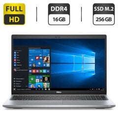Ультрабук Б-класс Dell Latitude 5520 / 15.6" (1920x1080) TN / Intel Core i5-1145G7 (4 (8) ядра по 4.4 GHz) / 16 GB DDR4 / 256 GB SSD M.2 / Intel Iris Xe Graphics / WebCam / HDMI / Windows 10 Pro